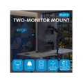 Ergo Office Mount / Holder for 2 Monitors, Gas Spring, 17"-32", 1-10 kg, Matte Black, ER-692 B