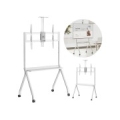 Maclean TV stand / cart, camera shelf, on casters, 55-100", max load 120kg/10kg shelf, max. VESA 900x600, white, MC-114 W
