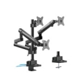 Maclean MC-811 Monitor Bracket Desk Mount Holder For 3 LCD LED Monitors USB 17'' - 27" 3 x 7kg VESA