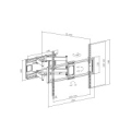 Maclean MC-482 TV Wall Mount Bracket for 60-120" Flat & Curved TVs up to 120kg Max. VESA 900x600 Swivel, Tilt and Rotate, Universal TV Mount TV Bracket