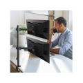 Maclean MC-967 Double Vertical Monitor Desk Mount Screen Holder max VESA 100x100, 13-27", 2x 9kg Powder Coated Tilting Rotating Adjustable