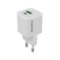 CANYON charger CU20AC GaN 20W 1xPD 1xQC EU White CNS-CUW20AC