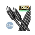 CABLE USB-C TO USB-C 0.5M 240W/8K BLACK BUCM4X-CM05AB AXAGON