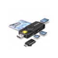 CARD READER USB-C+USB2.0 4SLOT/SMARTCARD CRE-SMP2A AXAGON