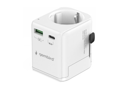 Adapteris Gembird Grounded Universal Travel Adapter