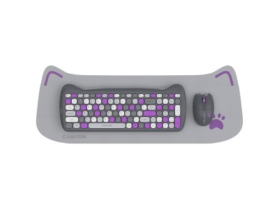 CANYON HSET-W6 EN Keyboard+Mouse Kitty Edition