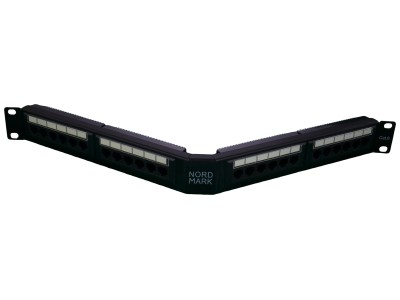 NORDMARK™ Leņķveida Komutācijas panelis CAT6 19``