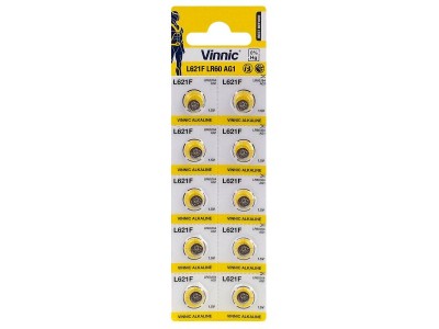 Vinnic G1 baterijas Vinnic Alkaline LR621/AG1