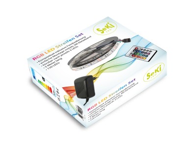 Krāsainas RGB LED lentes komplekts ar
