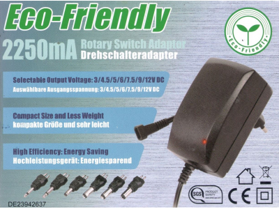 MINWA 3V-12V Universāls barošanas bloks 2250mA|