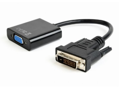 DVI-D uz VGA adaptera kabelis, melns