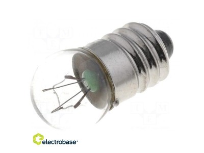 Filament lamp: miniature; E10; 12VDC; 100mA
