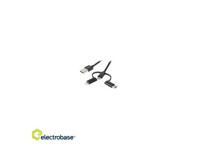 LANBERG 3in1 kabelis USB-A(M) micro-b M