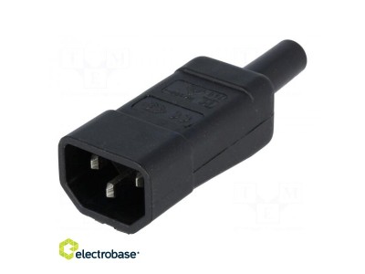 Connector: AC supply; plug; male; 10A