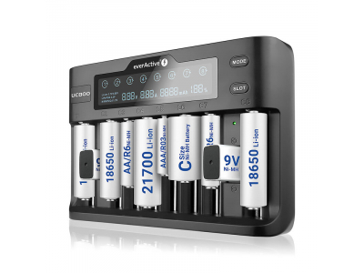 EverActive™ UC-800 viedais lādētājs | Li-ion/Ni-MH/LiFePO4/9V