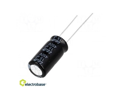 Kondensators: elektrolītiskais | THT | 15uF