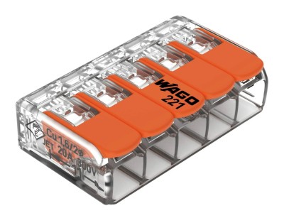 WAGO 5-kontaktu spaile 221-415 1gb. Fine-stranded