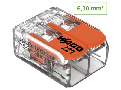 WAGO 2-kontaktu spaile 221-612 1gb. Fine-stranded