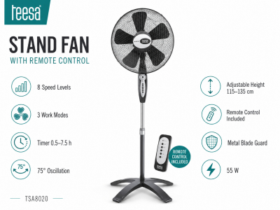 Teesa™ Jaudīgs ventilators | Tālvadības pults