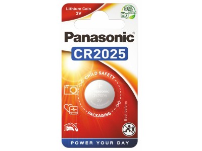 Panasonic CR2025 baterijas Panasonic litija iepakojumā