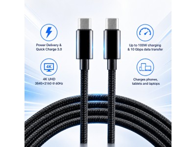 EverActive™ Kabelis USB-C 100W | Quick