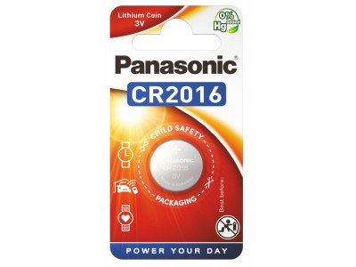 Panasonic CR2016 baterijas Panasonic litija iepakojumā