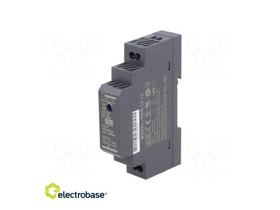Power supply: switched-mode; 15W; 12VDC; 10