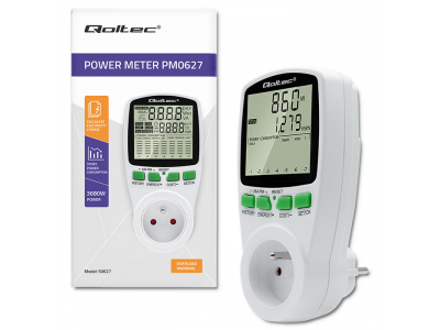 Qoltec ® Kontaktligzdas elektroenerģijas skaitītājs ar