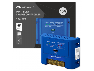 Qoltec ® MPPT 15A saules paneļu