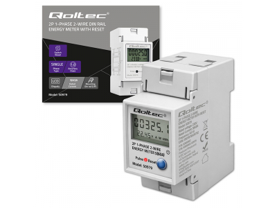Qoltec ® Vienfāzes elektroenerģijas skaitītājs |