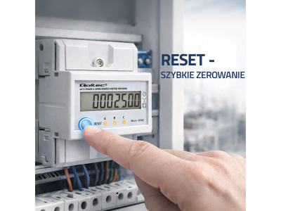 Qoltec ® Trīsfāžu elektroniskais skaitītājs ar