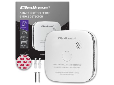 Qoltec ® Sertificēts bezvadu dūmu detektors