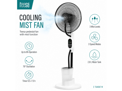 Teesa™ Atvēsinošs ventilators ar miglas funkciju