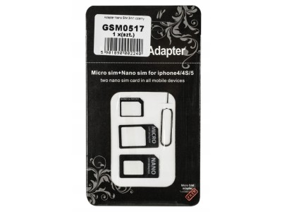 ElectroBase ® 3-in-1 SIM karšu adapteru
