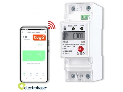 ElectroBase ® Viedais WiFi vienfāzes elektrības