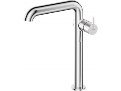 Tall washbasin mixer with rectangular spout