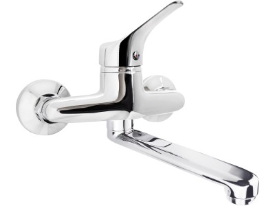 Wall-mounted washbasin mixer