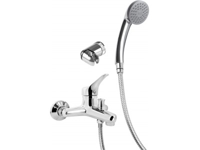 Wall-mounted bathtub mixer with shower set