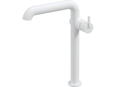 Tall washbasin mixer with rectangular spout