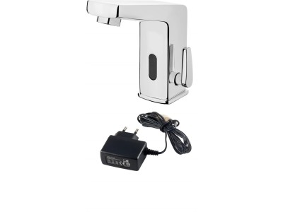 Touchless washbasin mixer with temperature control