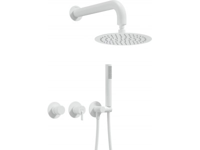 Concealed shower set with overhead shower