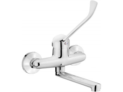Wall-mounted washbasin mixer with lever Clinic