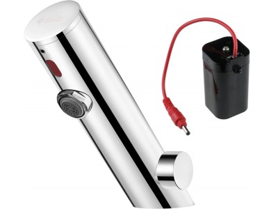 Touchless washbasin mixer with temperature control
