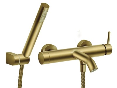 BATH MIXER WITH SHOWER SET BRUSHED