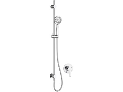 Concealed shower set with rail