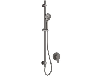 Concealed shower set with rail