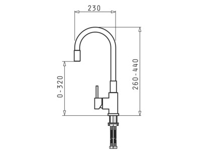 Kitchen mixer PYRAMIS FLESSI black edition