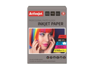 Activejet AP6-260GR200 Glossy photo paper; ideal