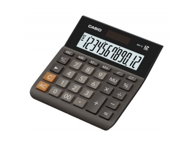 Casio MH-12BK-S 12-digit black office calculator