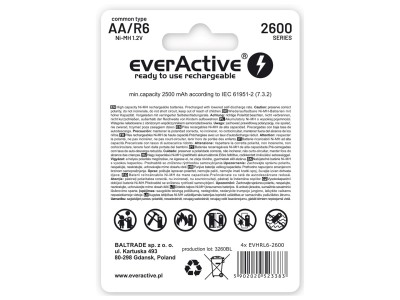Rechargeable batteries everActive Ni-MH R6 AA